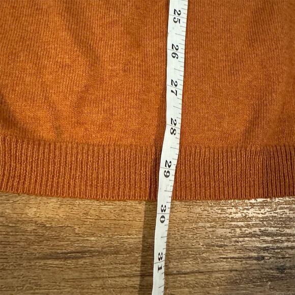 Pronto Uomo XL Burnt Orange V-Neck Sweater Cotton Cashmere Pullover Casual READ - Picture 10 of 11